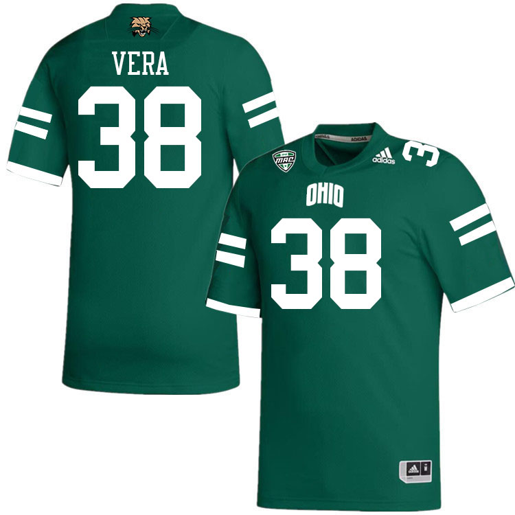 Ohio Bobcats #38 Andrew Vera College Football Jerseys Stitched-Green